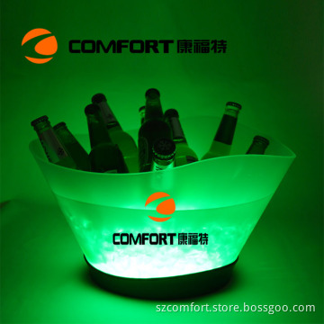 Light up plastic barware led illuminated ice bucket
